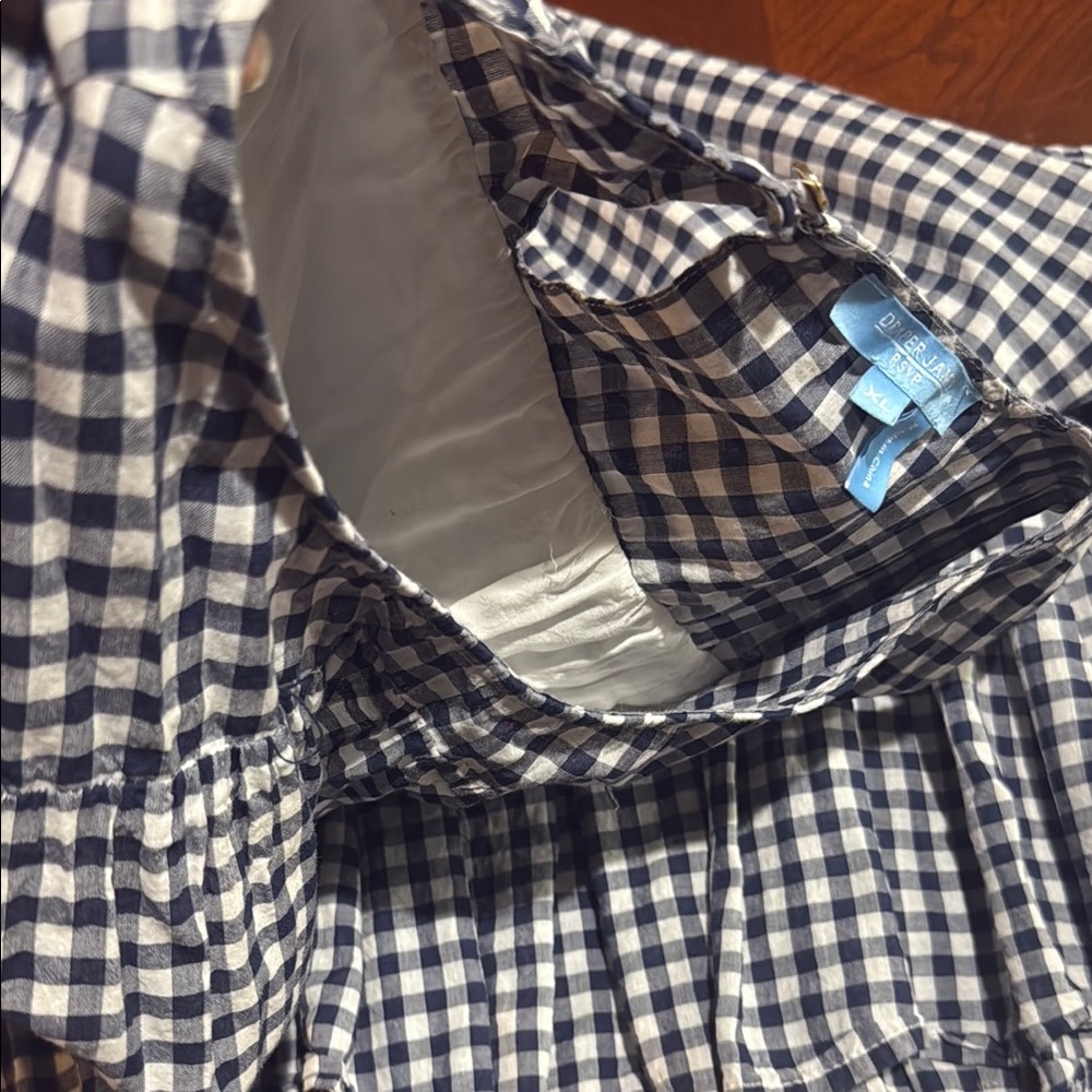 Draper James Blue White Gingham Maxi Dress with Ruffle Hem - Picture 12 of 12